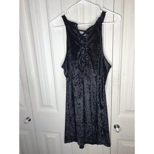 Boutique black crushed velvet dress